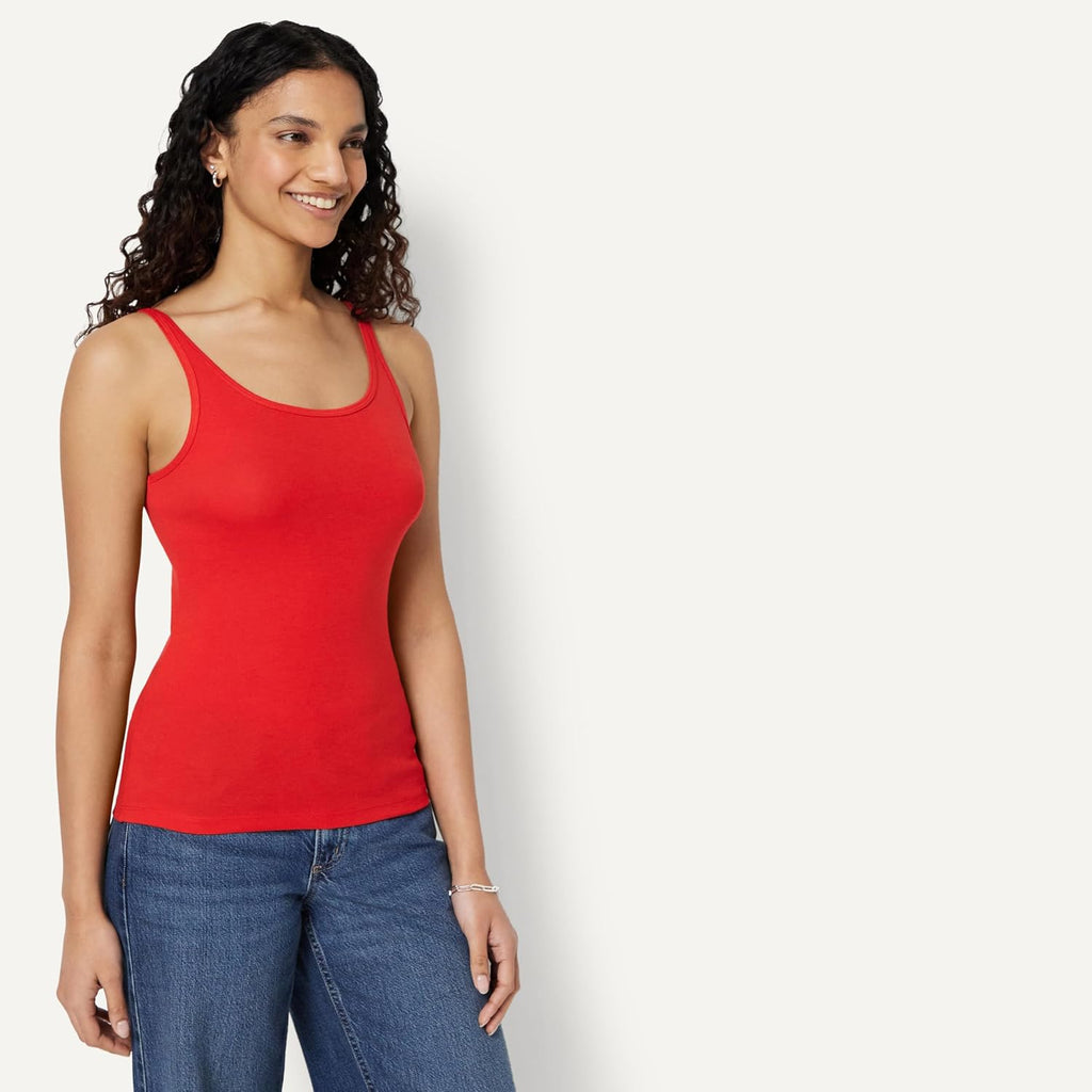 Amazon Essentials Women's Slim-Fit Thin Strap Tank, Pack of 2
