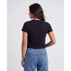 Real Essentials 3 Pack: Women's Cropped Cap Sleeve T Shirts Cotton Crew Neck Short Sleeve Tees Casual Going Out Summer Tops