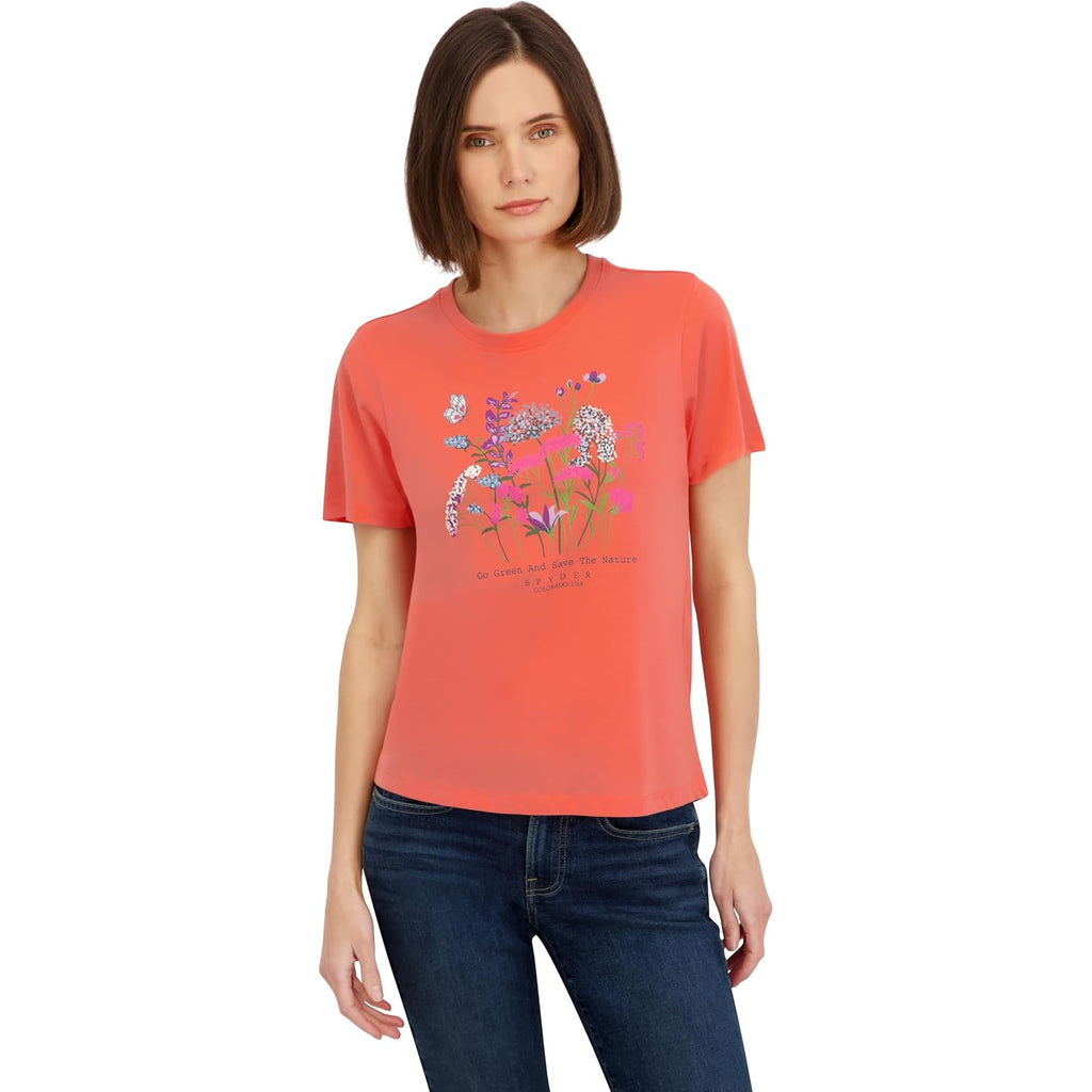 Spyder Women's Floral Eco Friendly Graphic Short Sleeve Tee T-Shirt