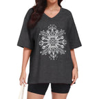 ADOREJOY Oversized Tshirts for Women V Neck Summer Graphic Tees Casual Short Sleeve Loose Tops 2026