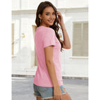 YUCOLEN T Shirts for Women Short Sleeve Crewneck Cotton Tops Summer UPF 50+ Casual Breathable Basic Tee Tshirt