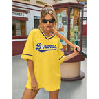 Baseball Shirt for Women V Neck Graphic T Shirt Baseball Mama Shirts Game Day Fan Casual Short Sleeve Tops