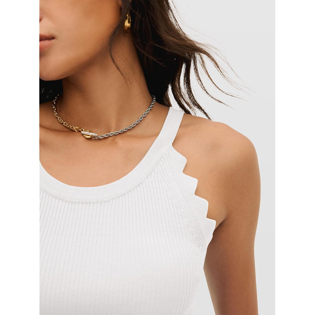 Women's Ribbed Cami Sweater Tank Top White