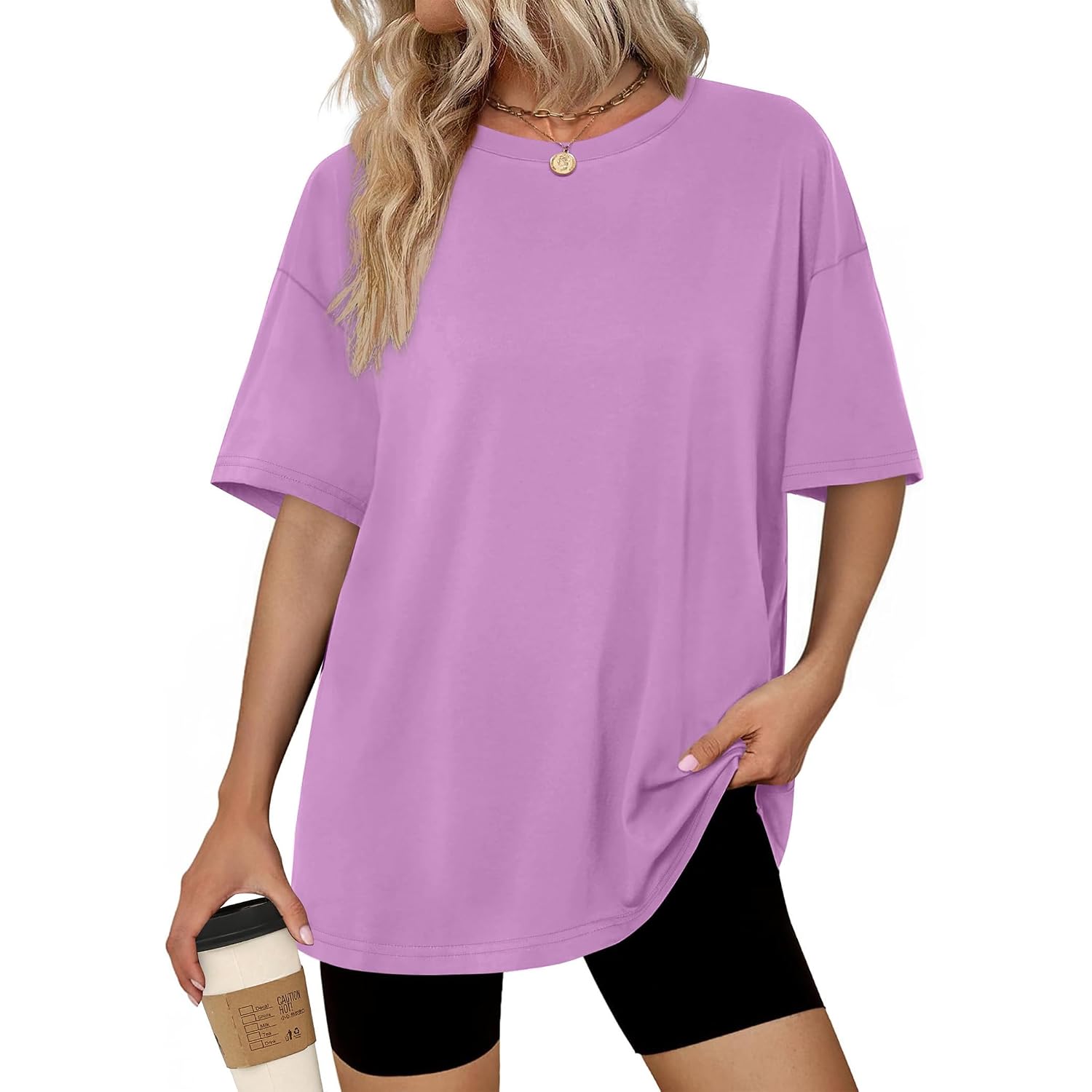 WIHOLL Oversized Tshirts for Women Summer Tops Short Sleeve T Shirts Beach Vacation Clothes Travel Outfits Fashion 2026