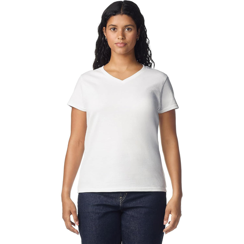 Gildan Women's Heavy Cotton V-Neck T-Shirt, 2-Pack