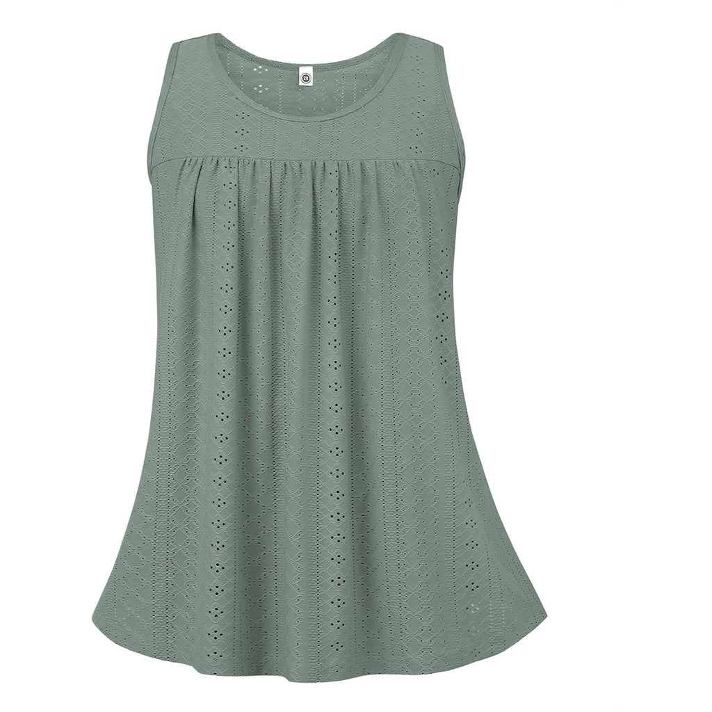 Women's Flowy Scoop Neck Tunic Top Grayish Green