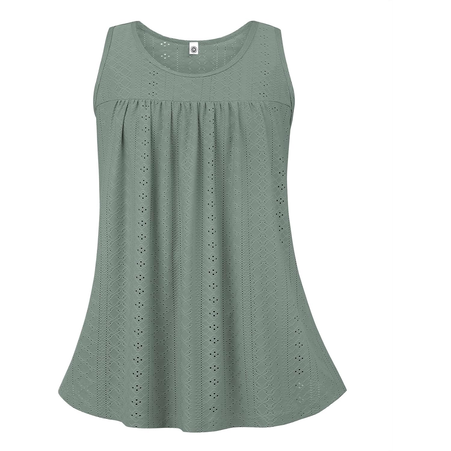 Women's Flowy Scoop Neck Tunic Top Grayish Green