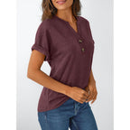 AUTOMET Women's Short Sleeve Shirts Henley Dressy Casual Summer Tops 2026 Spring Fashion Trendy Cute T-Shirts