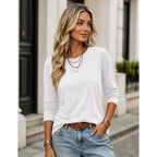 Zeagoo Women's Casual Shirts Long Sleeve Tops Soft Crewneck Tshirts Basic Tee Business Workout Outfit 2026 Fall Clothes