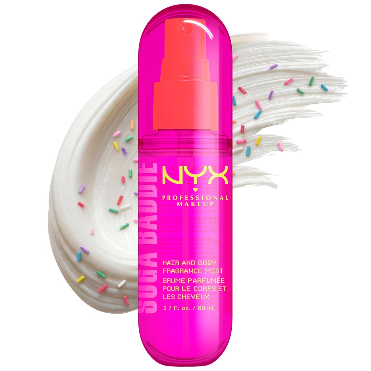 NYX PROFESSIONAL MAKEUP Fat Oil Fragrance Mist Perfume, Suga Baddie Vanilla & Whipped Cream Scent, Long Lasting Hair & Body Spray with Musk, Vegan & Cruelty Free, 2.7 fl oz