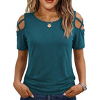 Women's Cold Shoulder Tunic Top Petrol