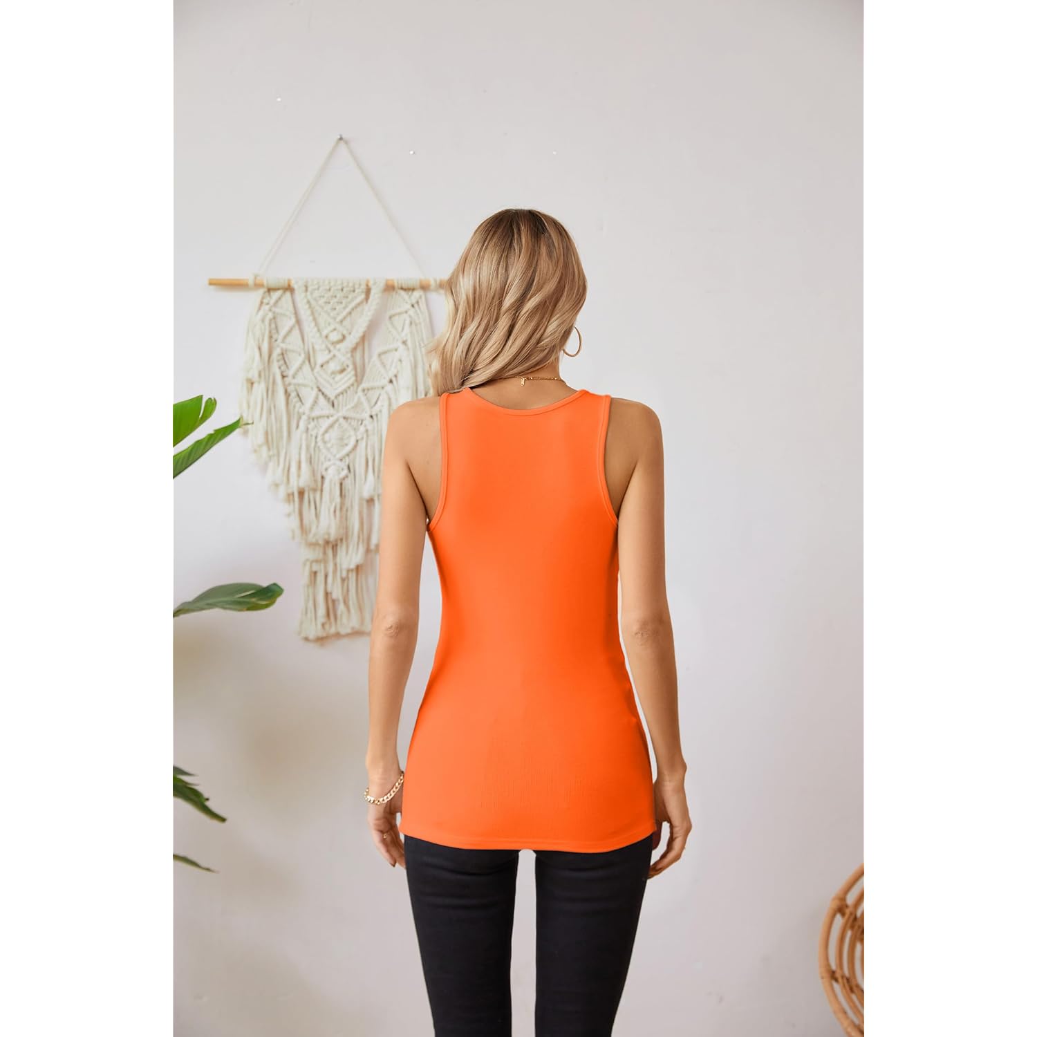 VICHYIE Tank Tops for Women Summer Sleeveless Shirts V Neck Ribbed Slim Fitted Tops Cami Blouses