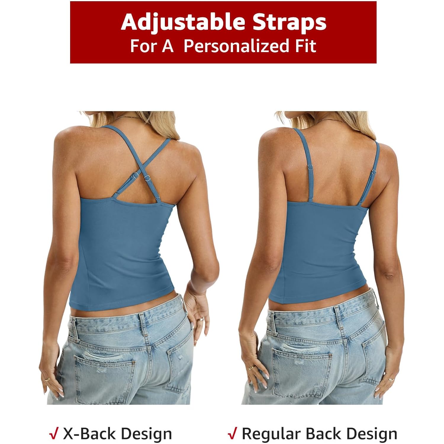 EasyGala Womens Cotton Camisoles Lace V Neck Tank Top Spaghetti Strap Slim Fitted Sexy Cami Tops Going Out Cute Shirts