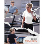 Women's Slim Fit Crew Neck T-Shirt Black/White/Brown