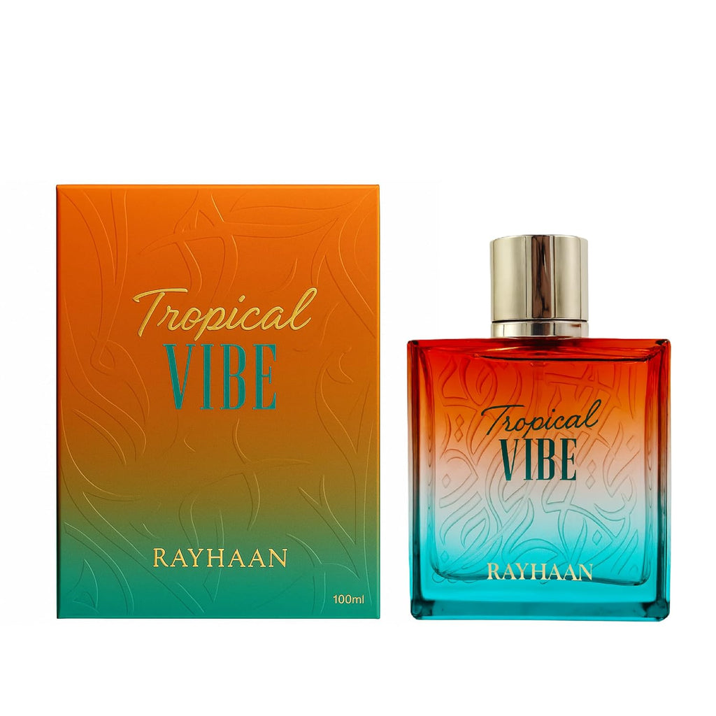 Rayhaan Tropical Vibe – Fruity, Floral, Fresh, Woody – Eau de Parfum Spray Long-Lasting Fragrance for Everyone, 3.4 Ounce / 100 ml
