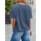 Cicy Bell Womens Summer V Neck T Shirts Casual Short Sleeve Flowy Tops Cute Loose Fit Basic Tees