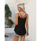 Zeagoo Womens Flowy Tank Tops Spaghetti Strap V Neck Camisole Dressy Casual Summer Loose Fit Sleeveless Shirts