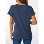 AUTOMET Short Sleeve V Neck T Shirts Womens Summer Business Casual Dressy Tops 2026 Henley Loose Fit Basic Spring Outfit