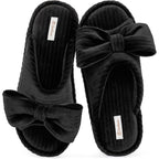 Women's Slippers Bow Velvet Black