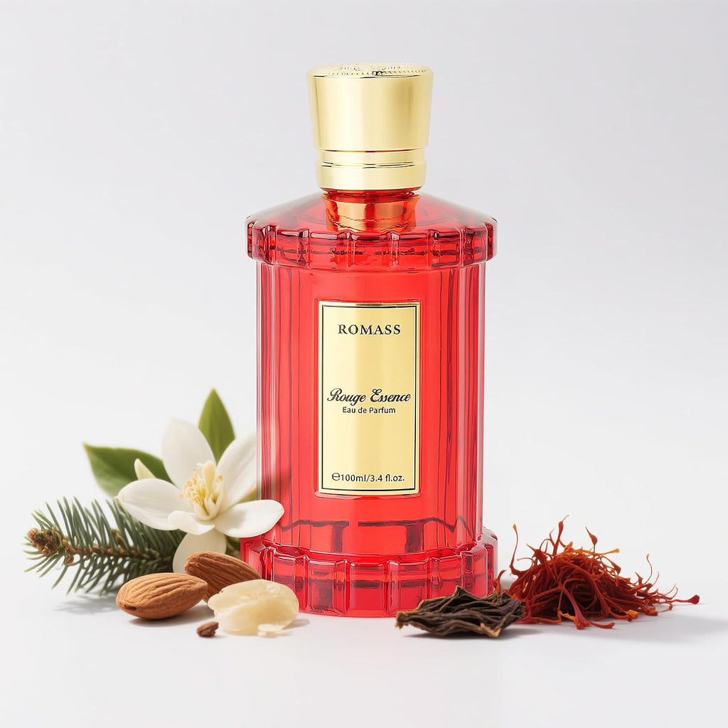 Rouge Essence Luxe Eau De Perfume - 8+ Hours Long-Lasting Fragrance with Vibrant Saffron, Warm Amber, Woody Accords & Creamy Almond Notes100ml