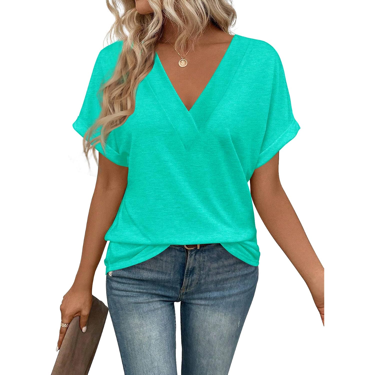 T Shirts Short Sleeve V Neck Tees Womens Tops Beach Vacation Fashion Clothes 2026 Casual Summer Spring Fall Outfits