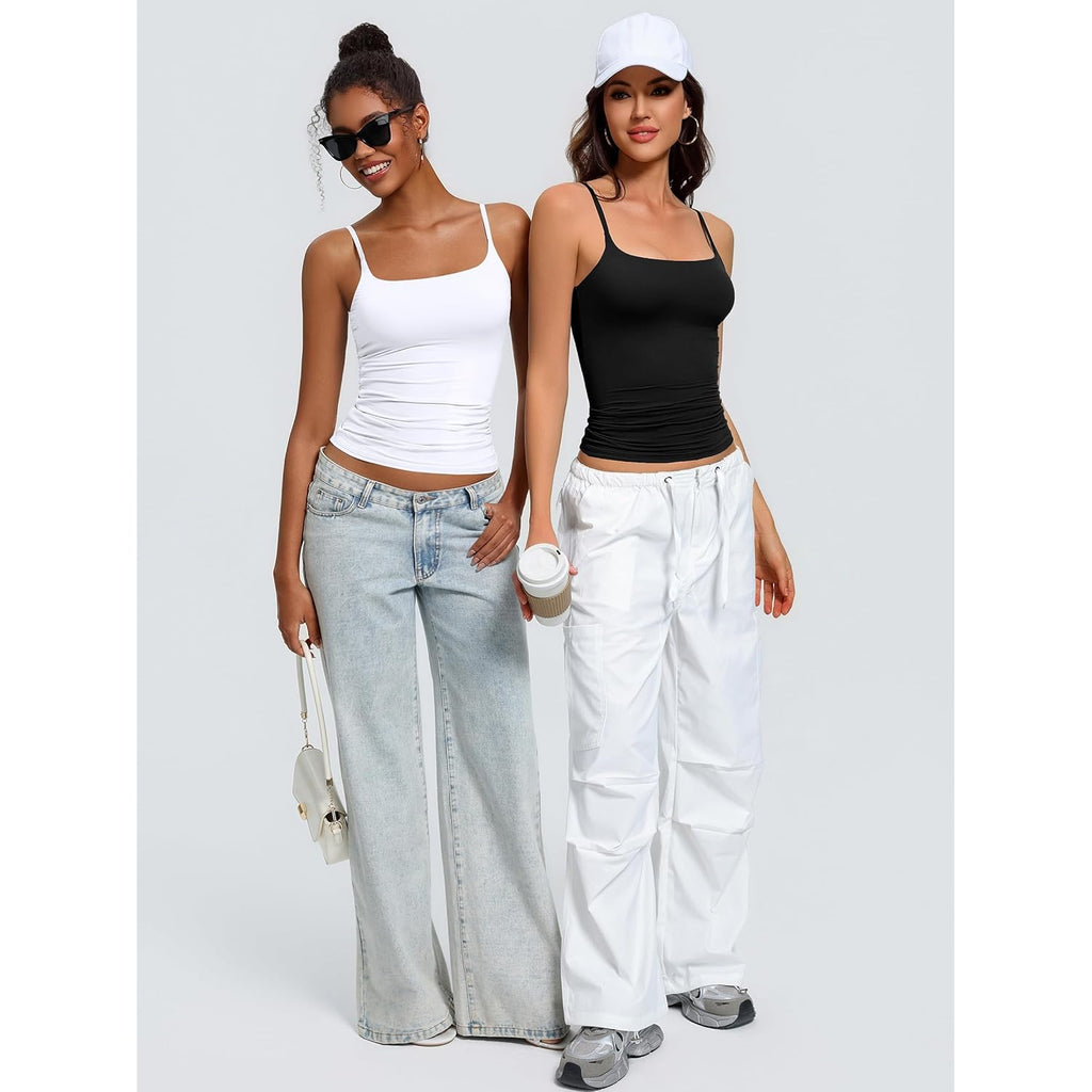 Women's Built-In Bra Tank Top White