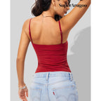 Tank Tops for Women Ruched Tops with Built-in Bra Pads Adjustable Strap Double Layer Sculpting Stretch Cami