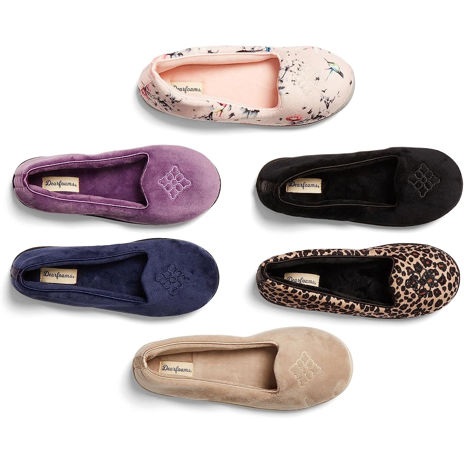 Women's Slippers Rebecca Pink Floral Velour