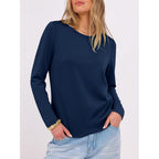 ANRABESS Long Sleeve Shirts for Women,Soft Stretchy Wrinkle-Free Tops,Casual Crew Neck T Shirt for Work Daily Fall