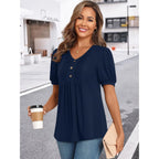 Women's Dressy Casual Tunic Top Navy Blue