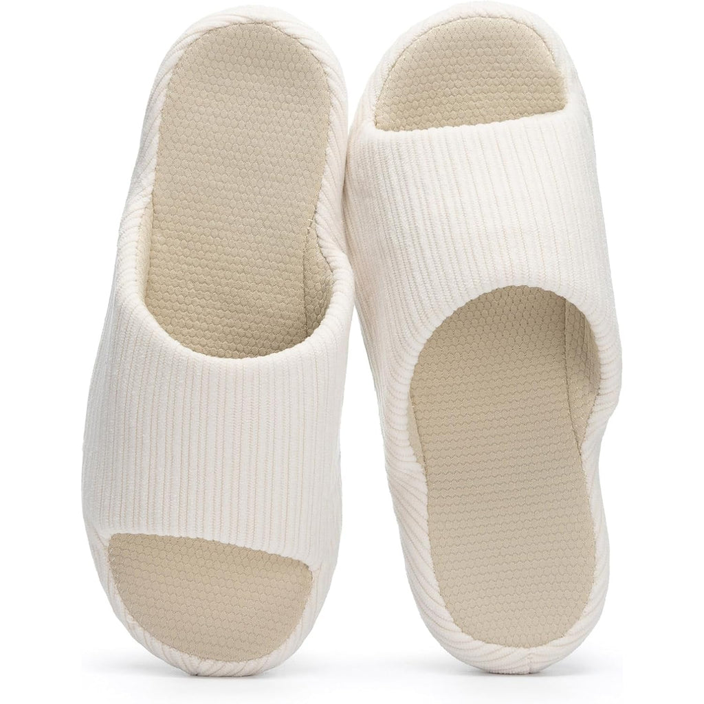 Women's Slippers Corduroy White