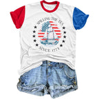4th of July Shirts for Women Spilling The Tea Since 1773 Shirt Patriotic American Top History Teacher Tee