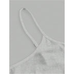 Women's Spaghetti Strap Crop Tank Top Black/Dark Blue/Grey
