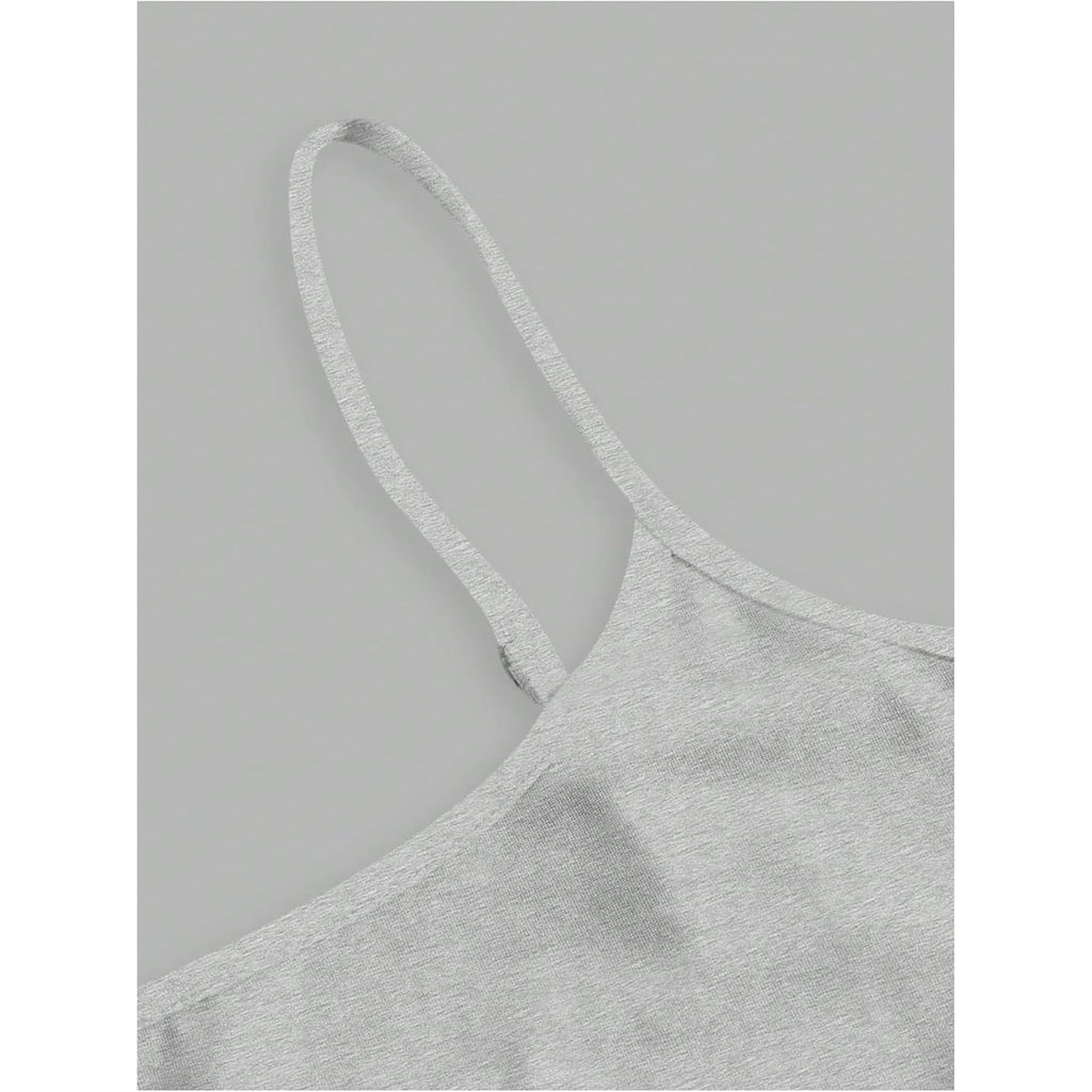 Women's Spaghetti Strap Crop Tank Top Black/Dark Blue/Grey