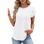 Womens Summer Tops Dressy Casual Blouses Short Sleeve Shirts for Women Business Casual Beach Vacation Outfits