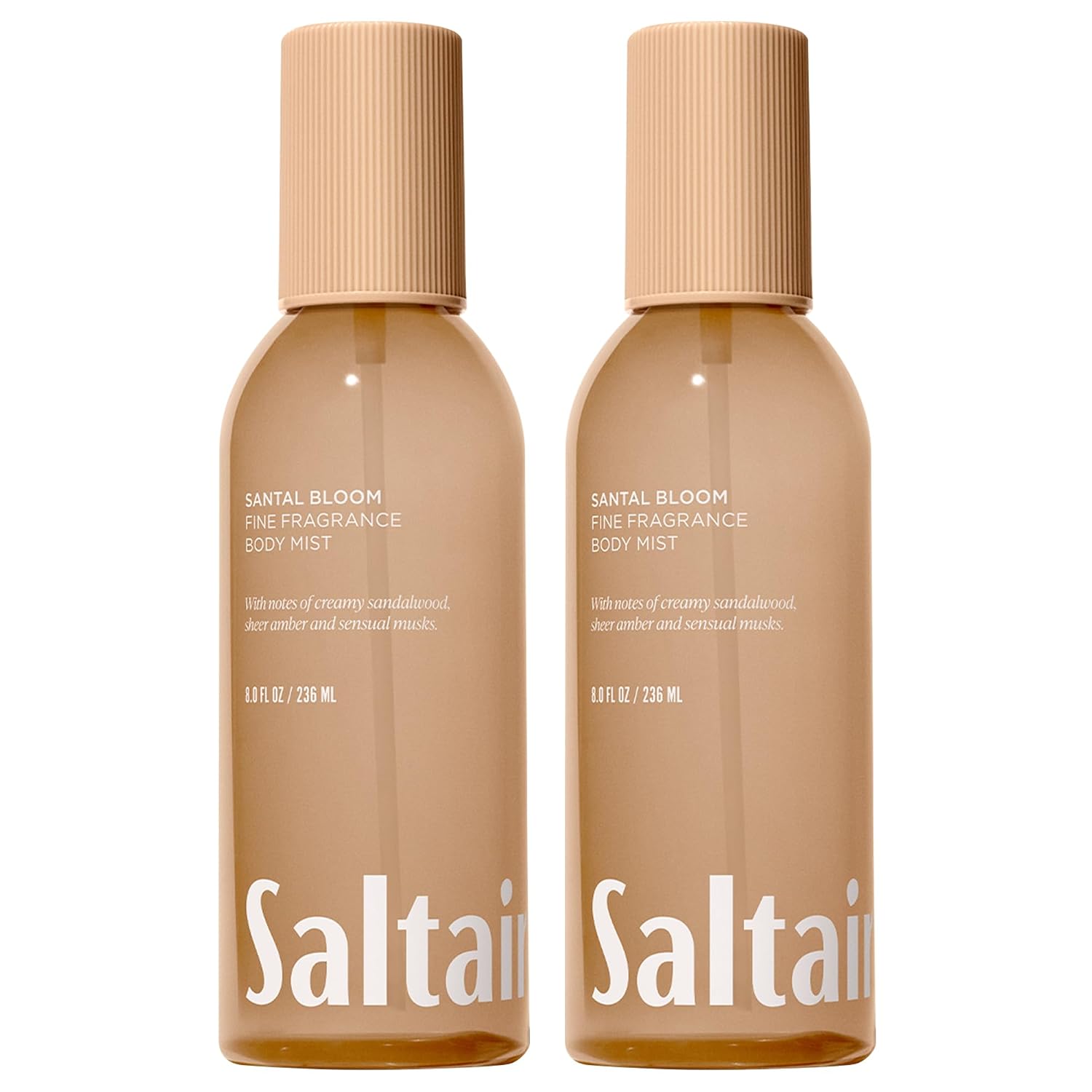 Saltair Body Mist 2 Pack - Fine Fragrance, Lightweight Body Spray Mist with Santal Bloom Scent. Long Lasting Perfume Mist. 2x 8oz Bottles