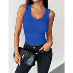Zeagoo Womens Tank Tops 2026 Scoop Neck Ribbed Sleeveless Top Casual Basic Slim Fitted Knit Cami Tee Shirts