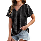 WIHOLL Womens Summer Tops 2026 Short Sleeve V Neck T Shirts Fashion Beach Vacation Clothes Business Casual Outfits