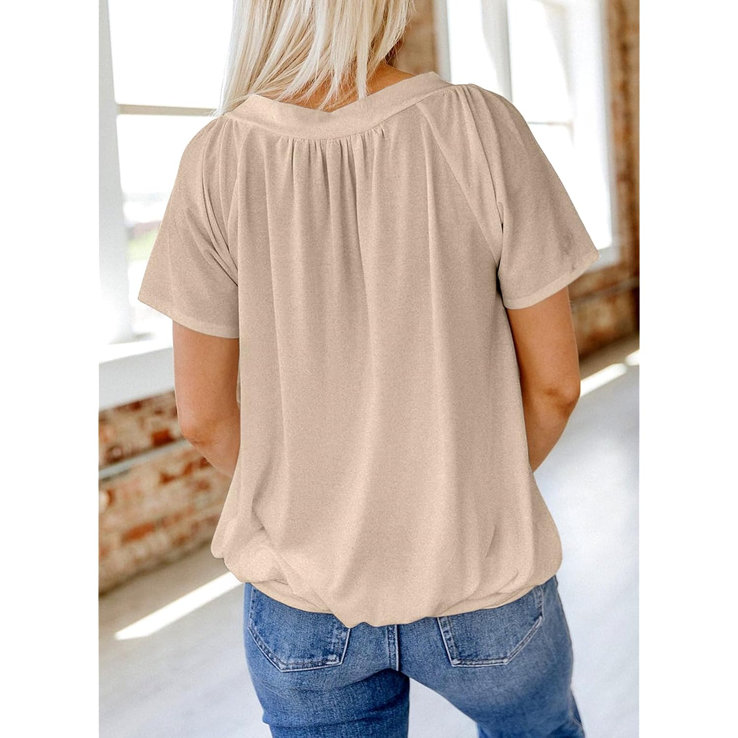 Dokotoo Women's Casual Summer T Shirts Short Sleeve V Neck Tops Tshirts
