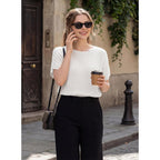 Women's Lightweight V-Neck Tunic Top White