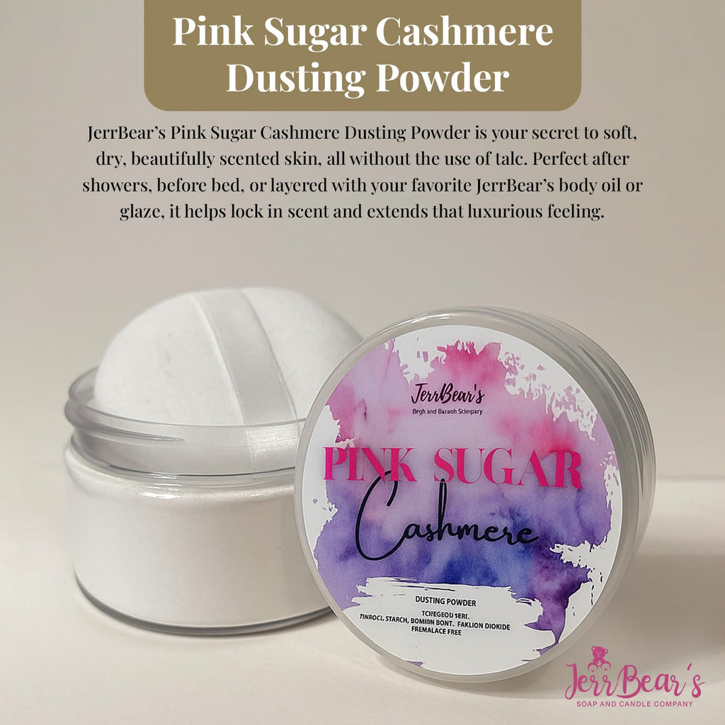 Pink Sugar Cashmere Dusting Powder, Talc Free Body Formula for Women, Soft Scented Skin Care, Gentle Powder for Daily Freshness, 4oz Jar