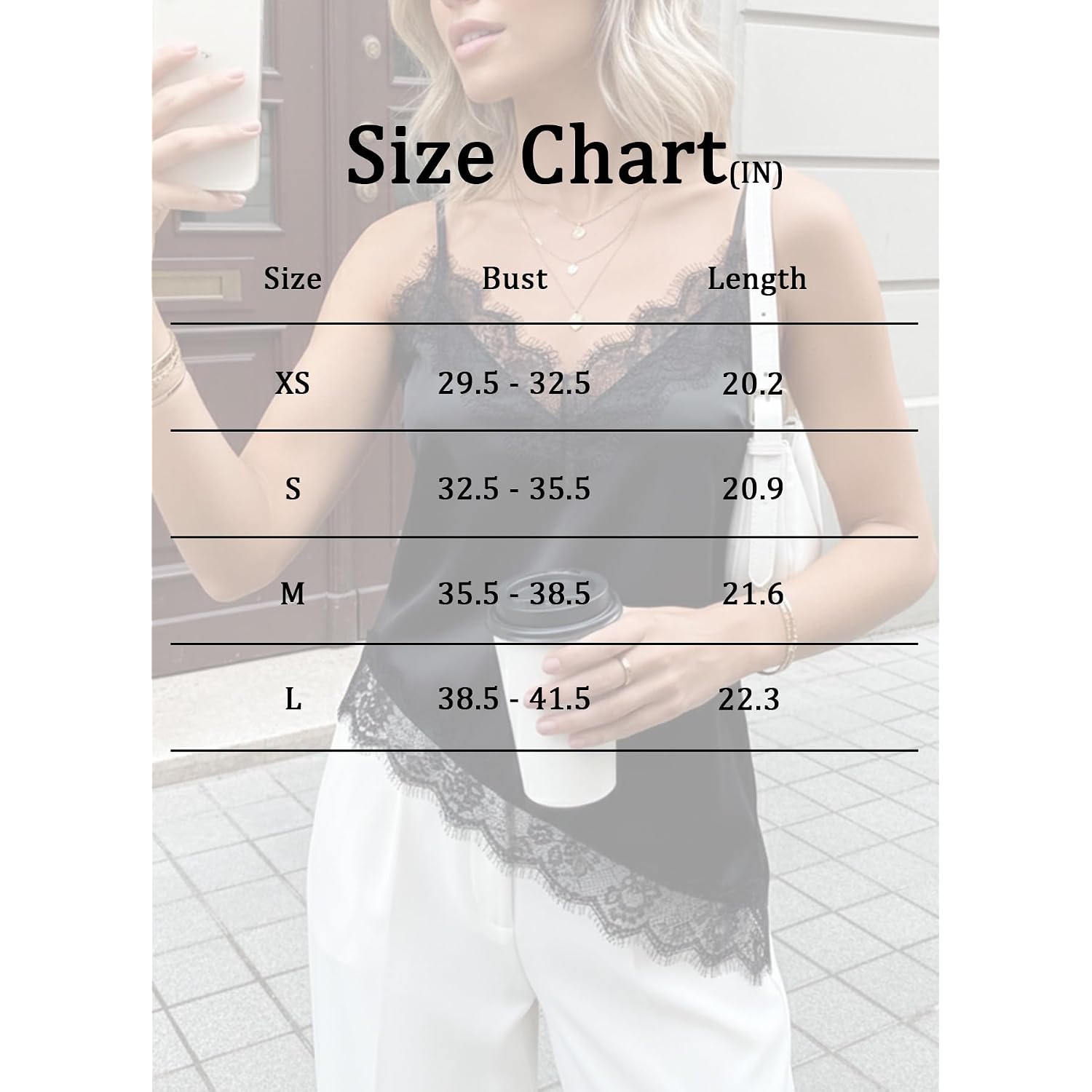 HAWILAND Women Satin Lace Asymmetrical Camisole Tops Silk Lace Trim Spaghetti Strap V Neck Cami Tank Top Going Out