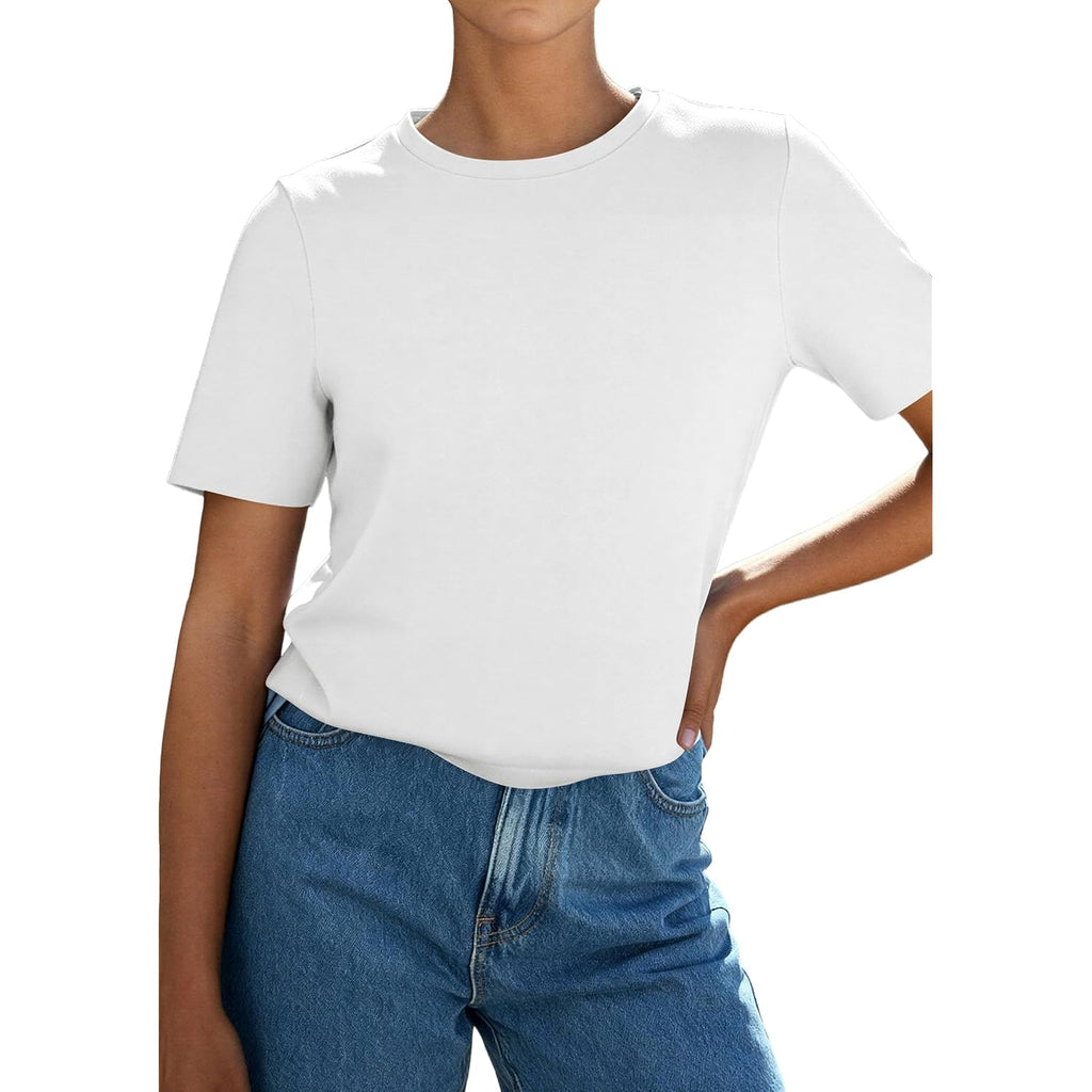 PRETTYGARDEN Womens Short Sleeve Tops Summer 2026 Casual Crewneck Cotton Basic Tee Shirts Fashion Clothing Spring Outfits