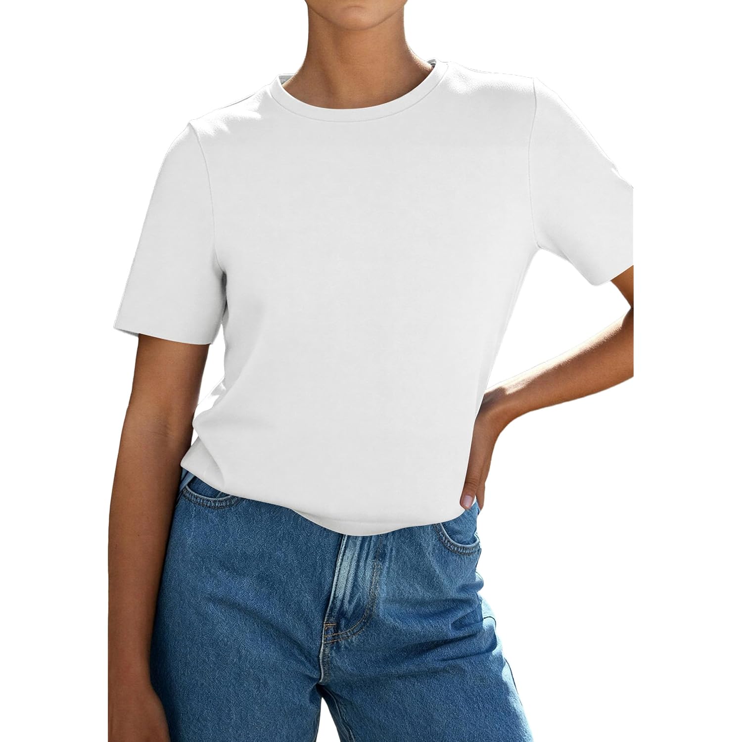 PRETTYGARDEN Womens Short Sleeve Tops Summer 2026 Casual Crewneck Cotton Basic Tee Shirts Fashion Clothing Spring Outfits
