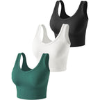 3 Pieces Womens Tank Tops Cute Sexy Going Out Ribbed Summer Tops Black White Crop Tops for Women