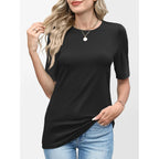 ANRABESS Womens Half Sleeve Tops Crewneck Shirts Basic Fit Tee Trendy 2026 Spring Summer Business Casual T-Shirts