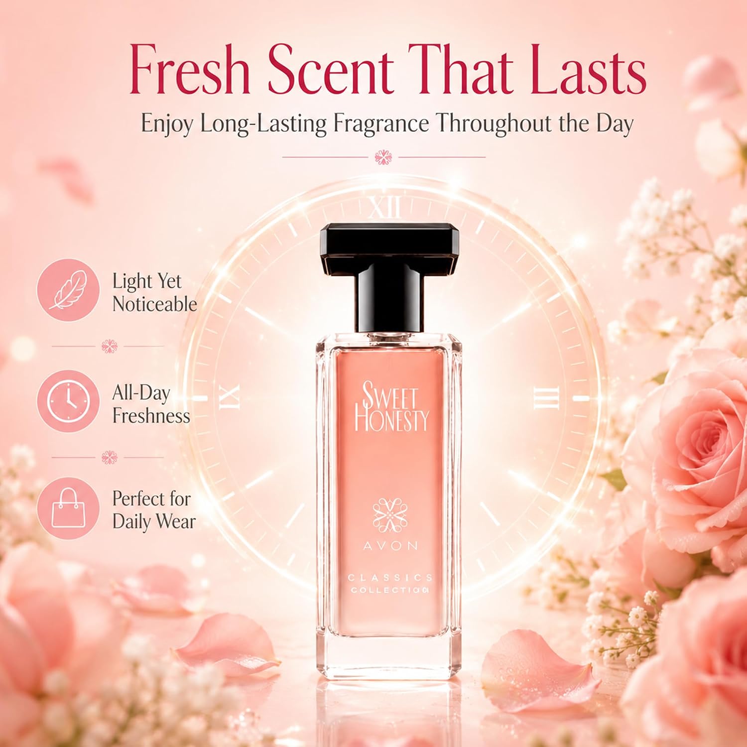 AVON Sweet Honesty Cologne for Women — Fresh Cedarwood Long Lasting Perfumes for Women — Clean Floral Women’s Fragrances with Rose and Lily, 1.7 fl oz — Designer Womens Perfume Gift
