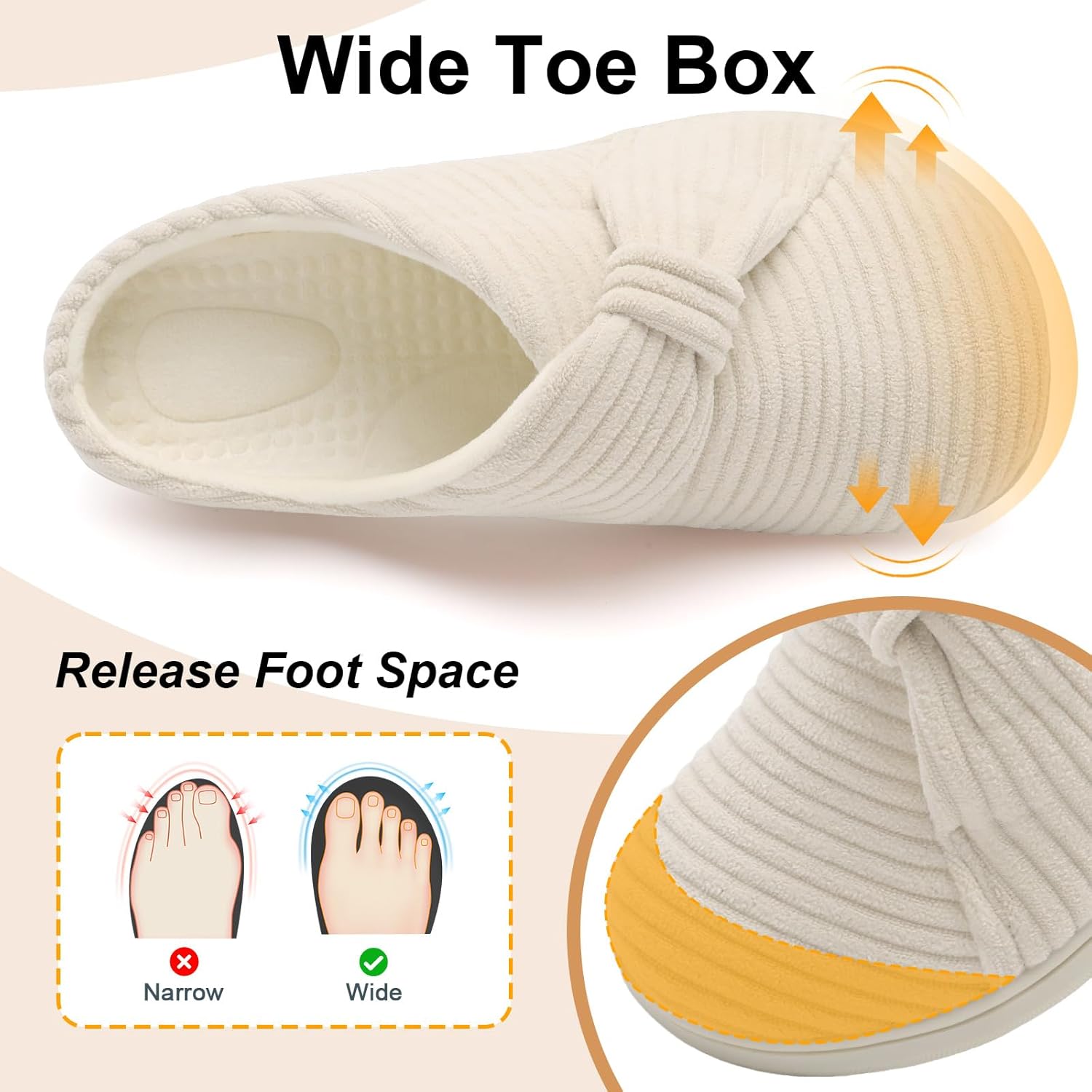 Women's Slippers Corduroy Beige