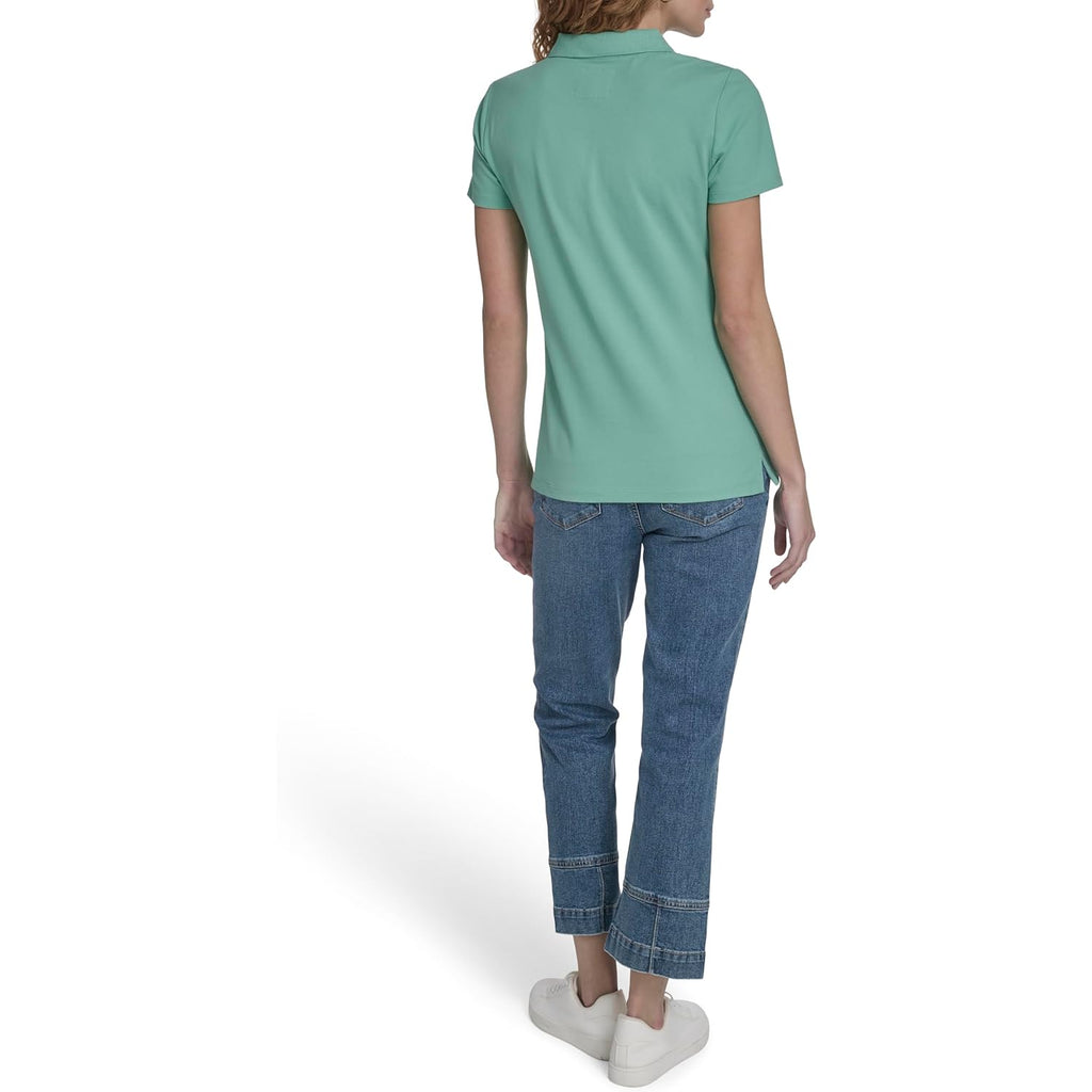 Women's 5-Button Cotton Polo Shirt Crème De Menthe