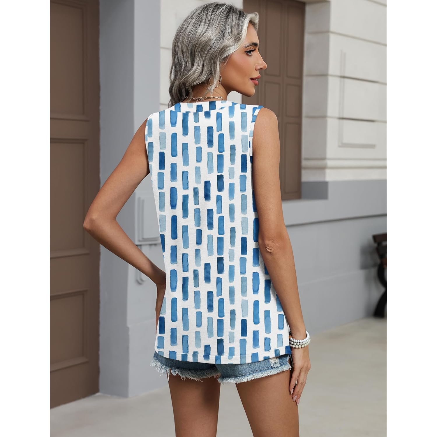 Women's Business Casual V-Neck Tank Top Cx329